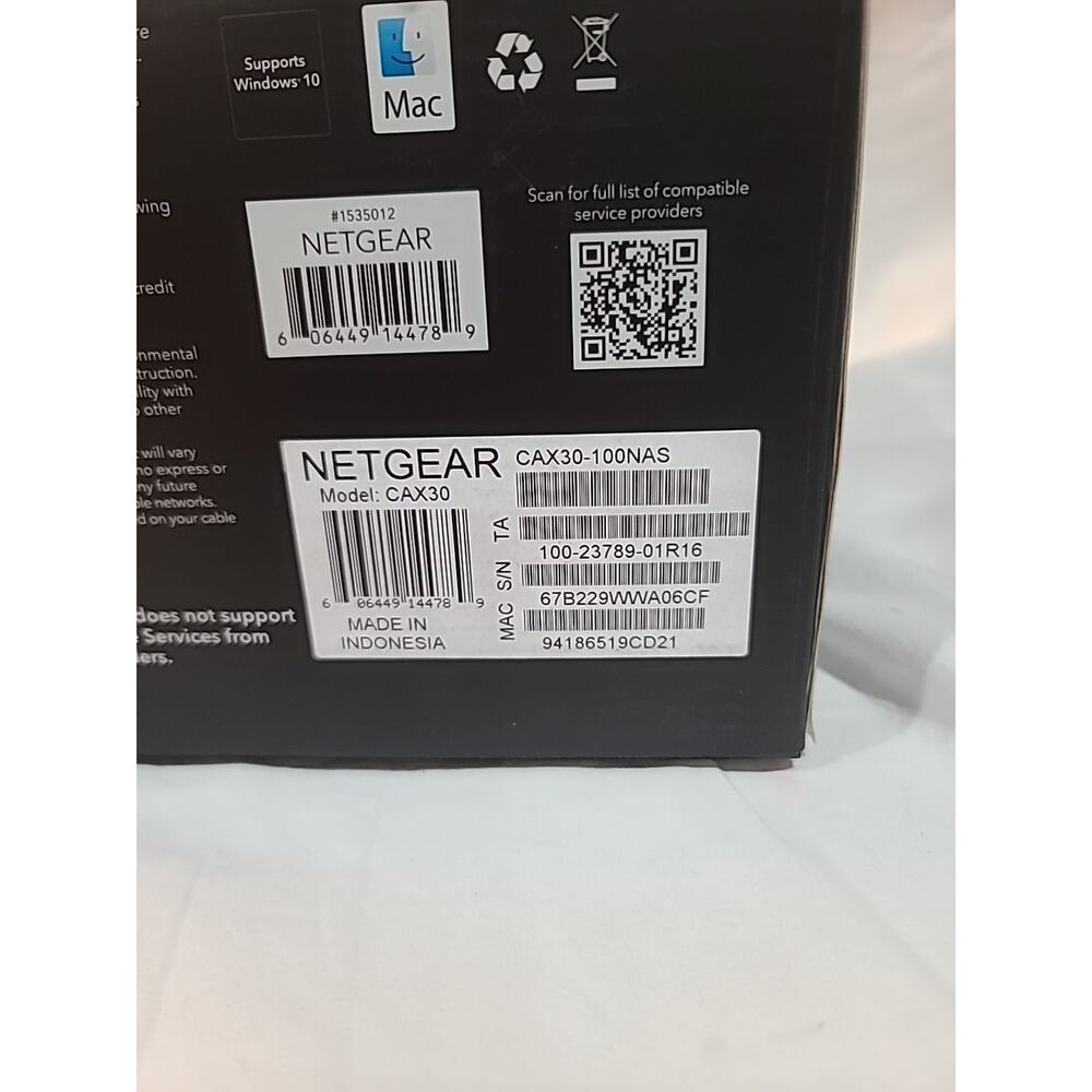 Netgear Nighthawk AX6 Cable Modem Router.AX2700, WiFi 6,DOCSIS 3.1. NIB - Picture 5 of 5